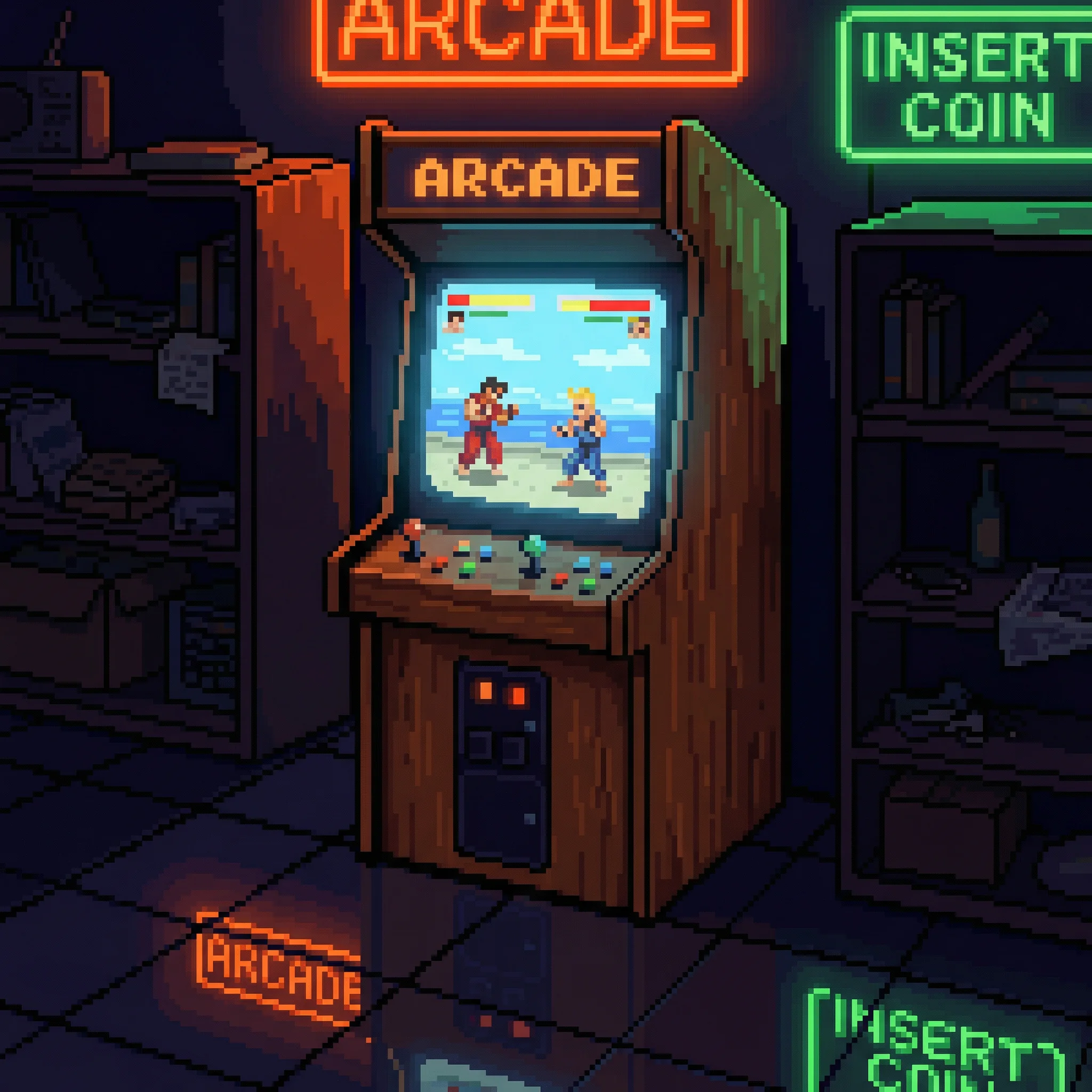 像素艺术作品：怀旧街机厅 - pp电子试玩 社区创作